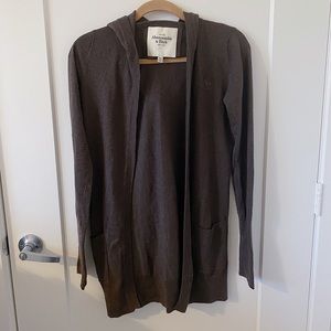 abercrombie & fitch hooded cardigan 🤎